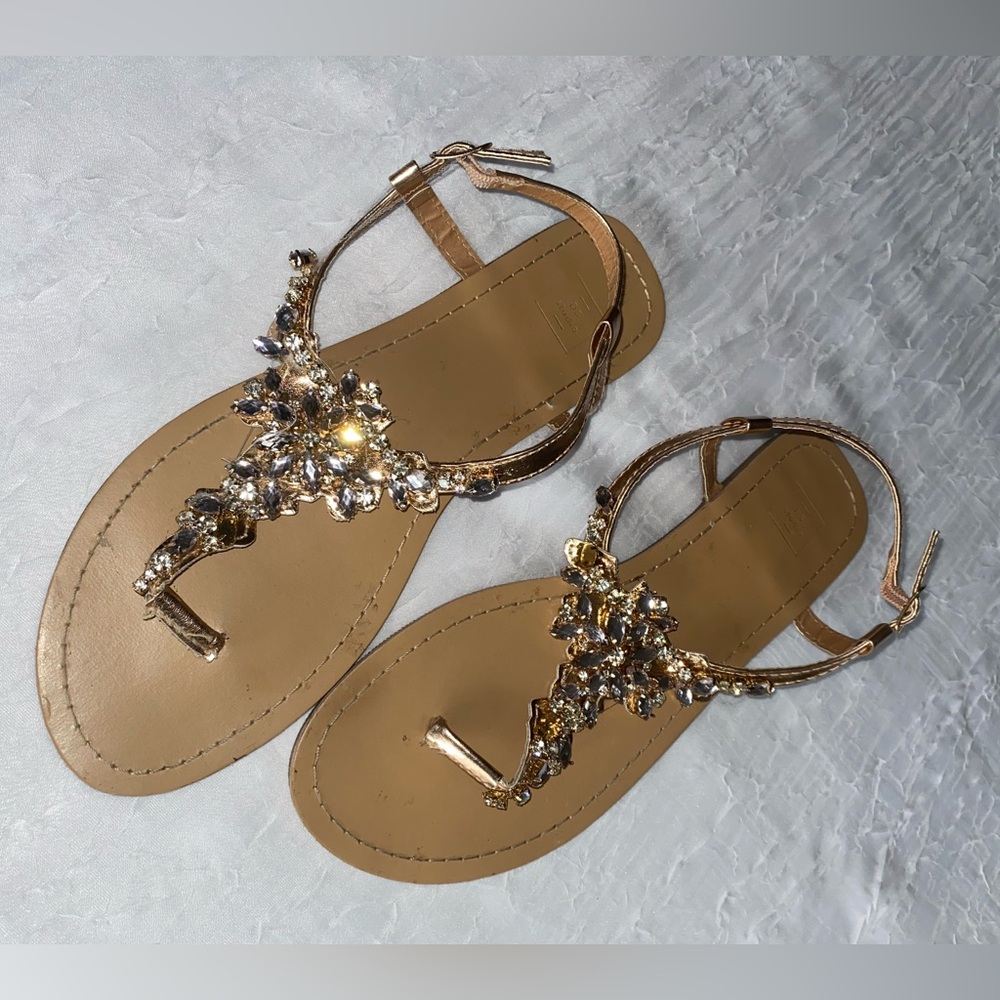 🖤2/$40 David’s Bridal Size 10 rose gold special occasion/wedding sandals